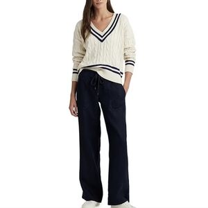 Lauren Ralph Lauren Wide Leg Linen pant size 4